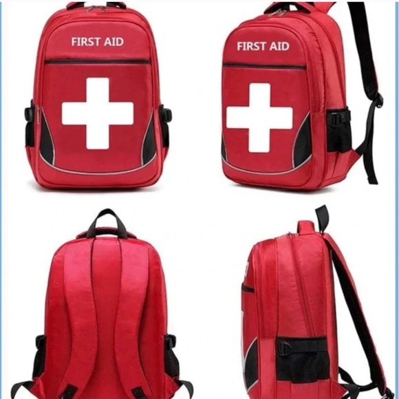 First Aid Bag Emergency Medical Bag Multi-Pocket Red Empty NWT - Picture 1 of 3